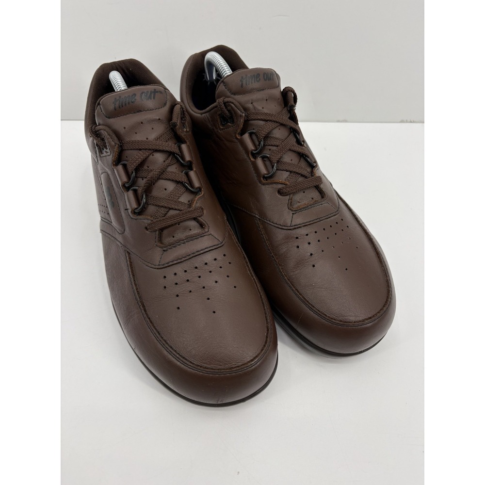 SAS Time Out Walking Shoes Men's 11 Walnut Brown Leather Comfort USA, PowerStep - Picture 2 of 13